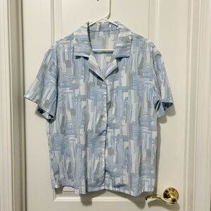 Blue Patterned Shirt, Oversized